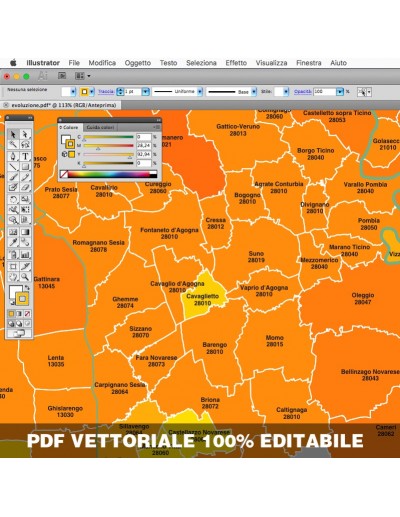 Mappa dei comuni e CAP della provincia di...