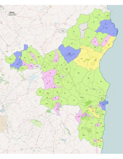 Mappa dei comuni e CAP della provincia di Nuoro...
