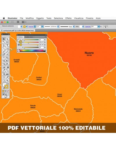Mappa dei comuni e CAP della provincia di Nuoro...