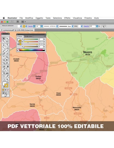 Mappa dei comuni e CAP della provincia di Nuoro...