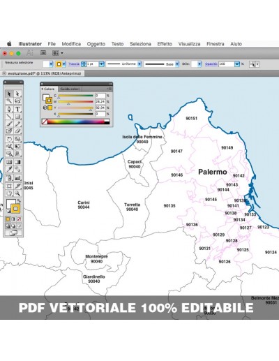Mappa dei comuni e CAP della provincia di...