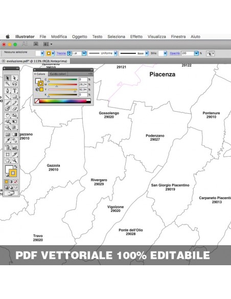 Mappa dei comuni e CAP della provincia di Piacenza pdf