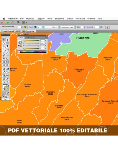 Mappa dei comuni e CAP della provincia di...
