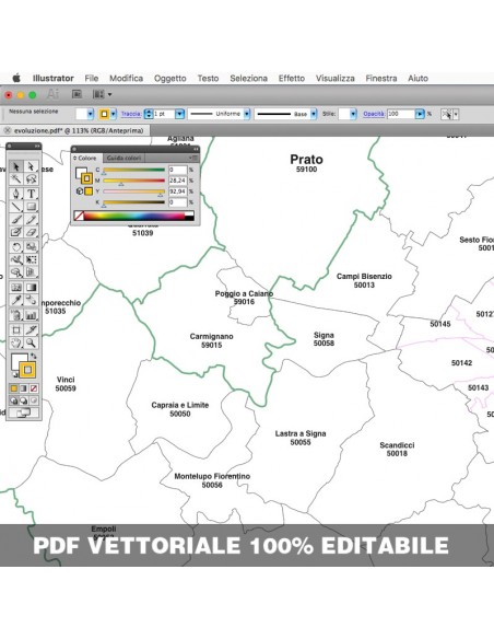 Mappa dei comuni e CAP della provincia di Prato pdf