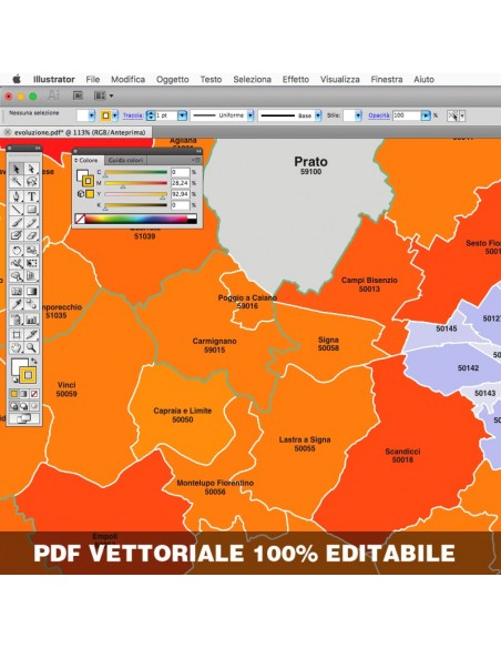 Mappa dei comuni e CAP della provincia di Prato pdf