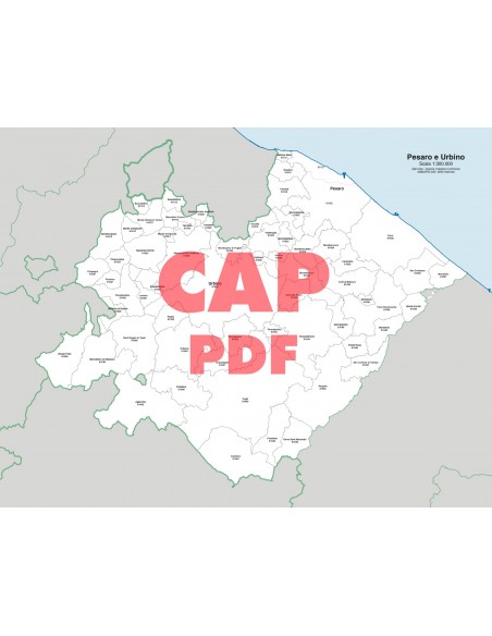 Mappa dei comuni e CAP della provincia di Pesaro Urbino pdf