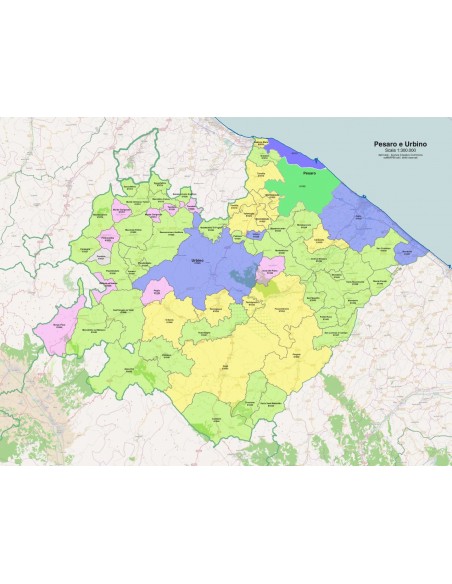 Mappa dei comuni e CAP della provincia di Pesaro Urbino pdf