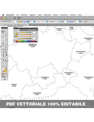 Mappa dei comuni e CAP della provincia di...