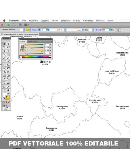 Mappa dei comuni e CAP della provincia di Pesaro Urbino pdf