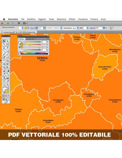 Mappa dei comuni e CAP della provincia di...