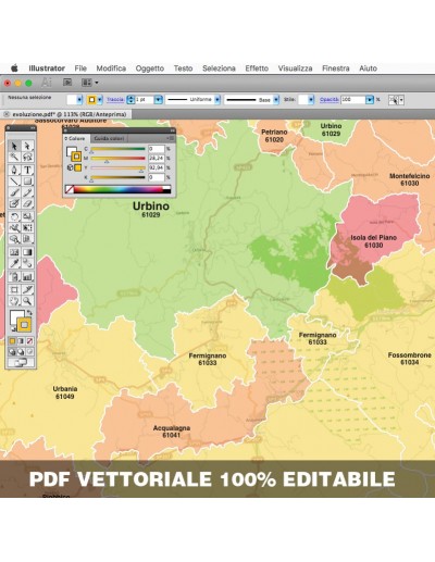Mappa dei comuni e CAP della provincia di...