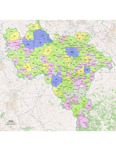 Mappa dei comuni e CAP della provincia di Pavia...