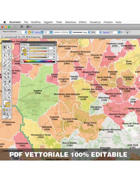Mappa dei comuni e CAP della provincia di Pavia pdf