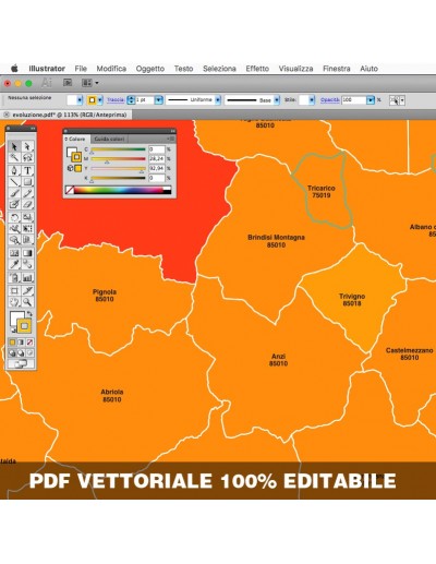 Mappa dei comuni e CAP della provincia di...