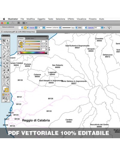 Mappa dei comuni e CAP della provincia di...