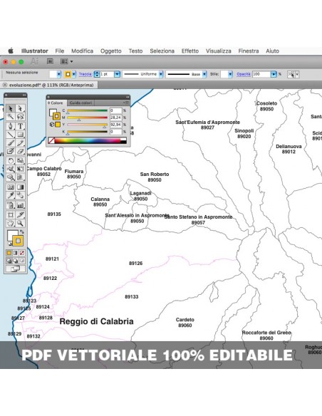 Mappa dei comuni e CAP della provincia di Reggio di Calabria pdf