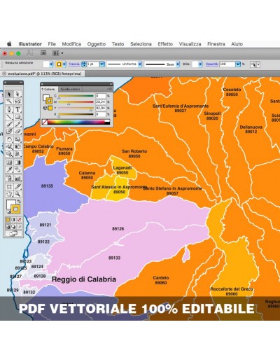 Mappa dei comuni e CAP della provincia di...
