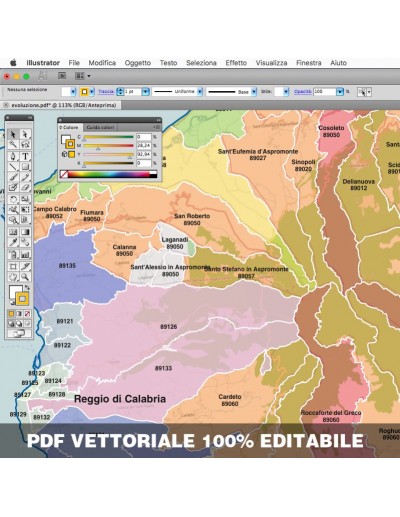 Mappa dei comuni e CAP della provincia di...