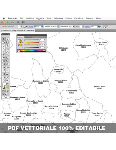 Mappa dei comuni e CAP della provincia di Rieti pdf