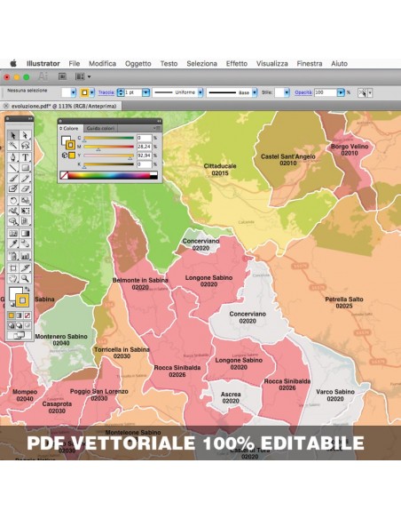 Mappa dei comuni e CAP della provincia di Rieti pdf