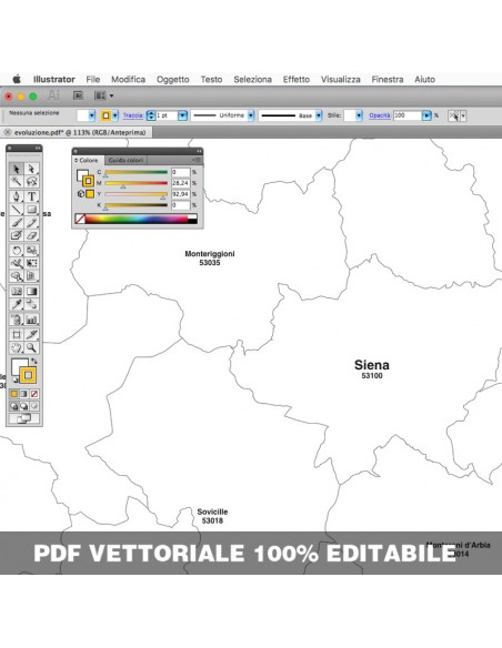Mappa dei comuni e CAP della provincia di Siena pdf