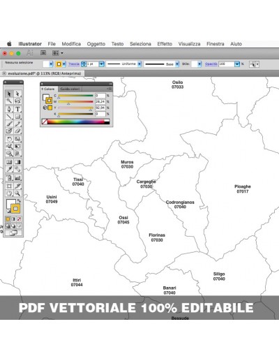 Mappa dei comuni e CAP della provincia di...