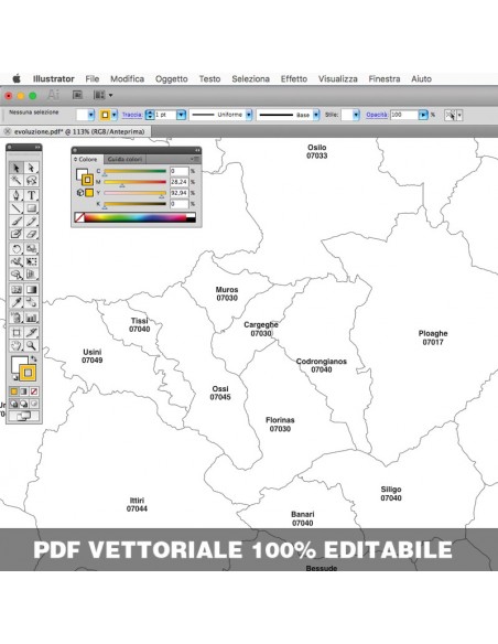 Mappa dei comuni e CAP della provincia di Sassari pdf
