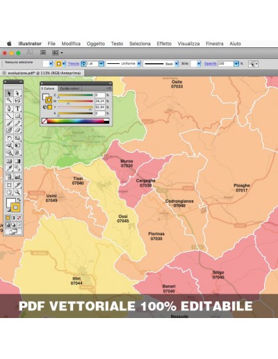 Mappa dei comuni e CAP della provincia di...