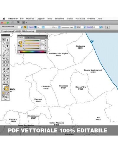 Mappa dei comuni e CAP della provincia di...