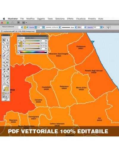 Mappa dei comuni e CAP della provincia di...