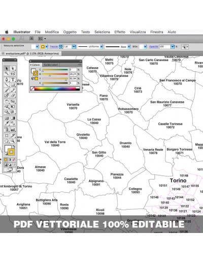 Mappa dei comuni e CAP della provincia di...