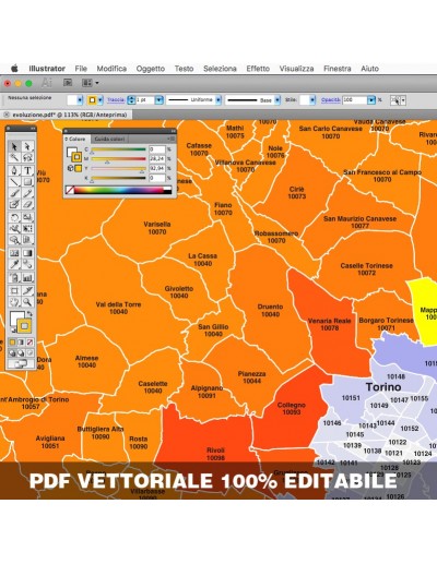 Mappa dei comuni e CAP della provincia di...