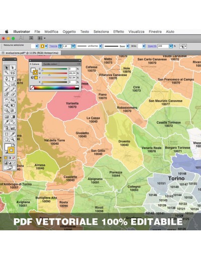 Mappa dei comuni e CAP della provincia di...