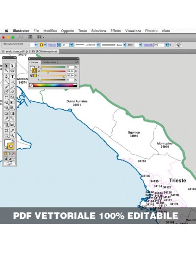 Mappa dei comuni e CAP della provincia di...