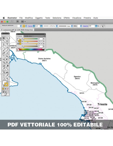 Mappa dei comuni e CAP della provincia di Trieste pdf