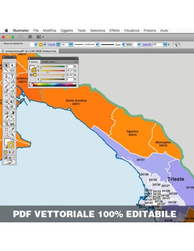 Mappa dei comuni e CAP della provincia di...
