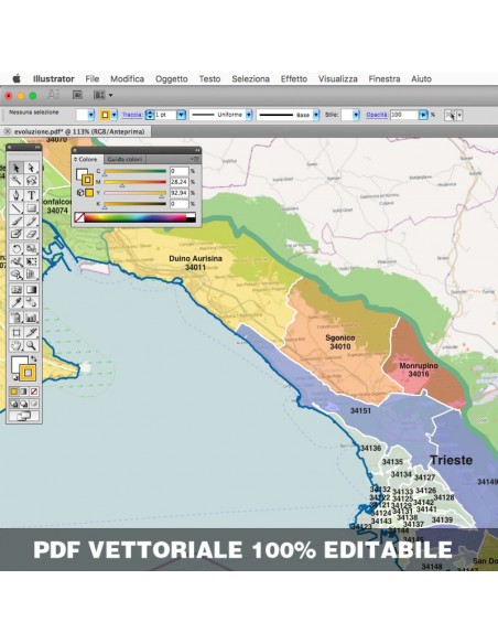 Mappa dei comuni e CAP della provincia di Trieste pdf