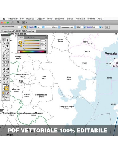 Mappa dei comuni e CAP della provincia di...