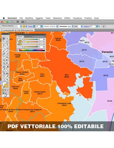 Mappa dei comuni e CAP della provincia di Venezia pdf