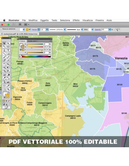 Mappa dei comuni e CAP della provincia di Venezia pdf