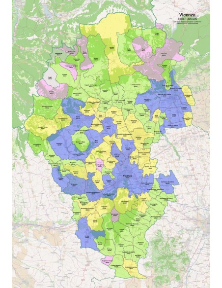 Mappa dei comuni e CAP della provincia di Vicenza pdf