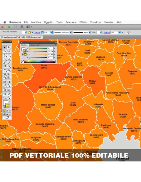 Mappa dei comuni e CAP della provincia di Vicenza pdf