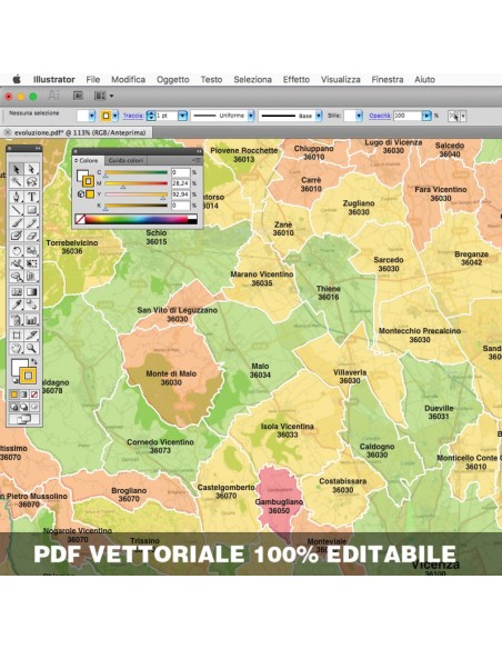 Mappa dei comuni e CAP della provincia di Vicenza pdf