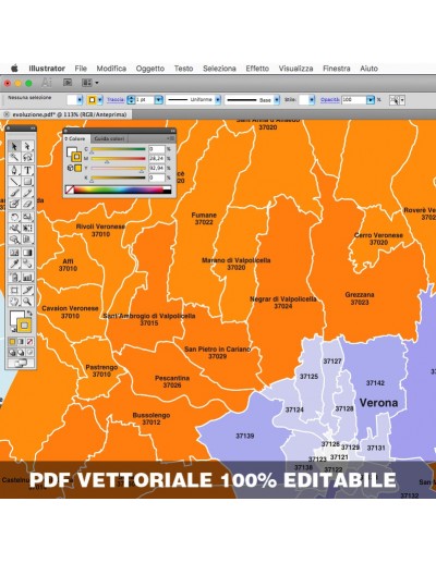 Mappa dei comuni e CAP della provincia di...
