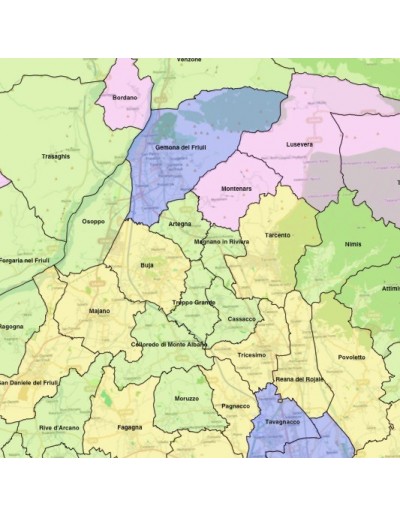 Mappa dei comuni del Friuli Venezia Giulia KML