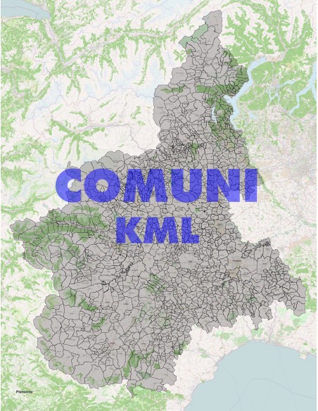 Mappa dei comuni del Piemonte KML