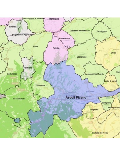 Mappa dei comuni della provincia di Ascoli...