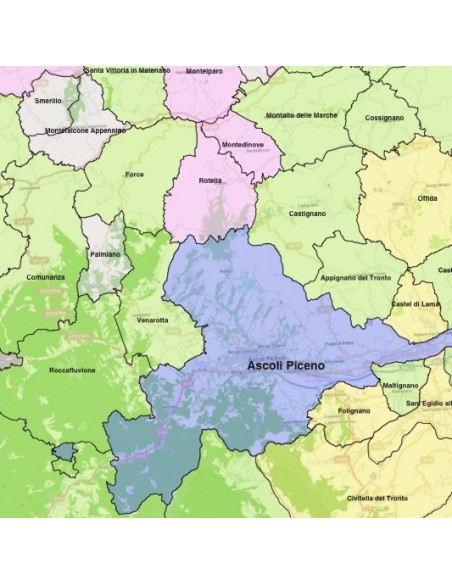 Mappa dei comuni della provincia di Ascoli Piceno KML