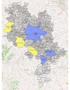 Mappa dei comuni della provincia di Asti KML 2