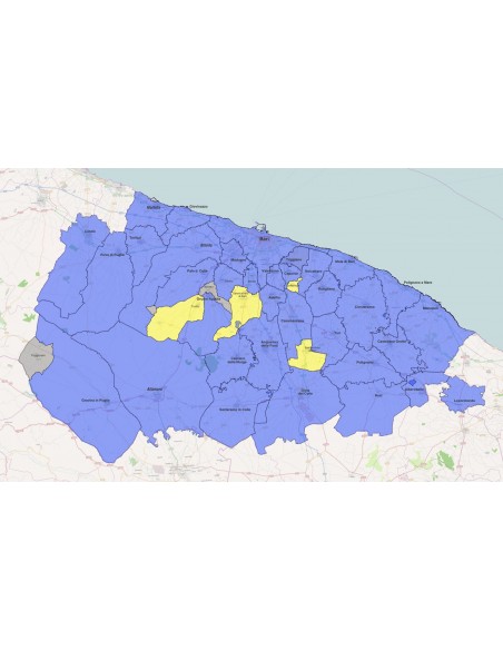 Mappa dei comuni della provincia di Bari KML